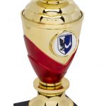 gold and red trophy, bowl