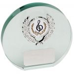 round glass plaque, music