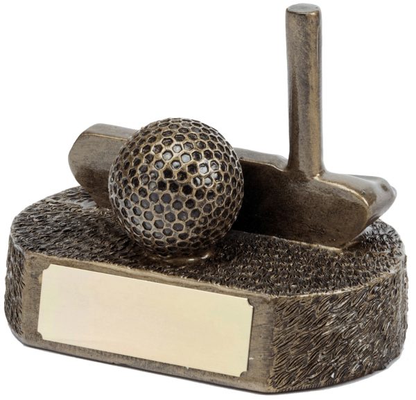 putter and golf ball trophy