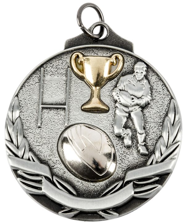 RUGBY MEDAL A0710AS SILVER
